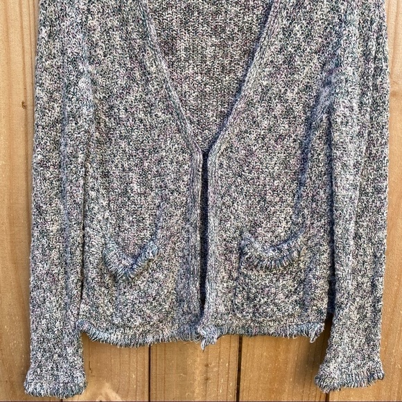 J. Crew Navy Lady Sweater Jacket with Fringe Med - Picture 3 of 8